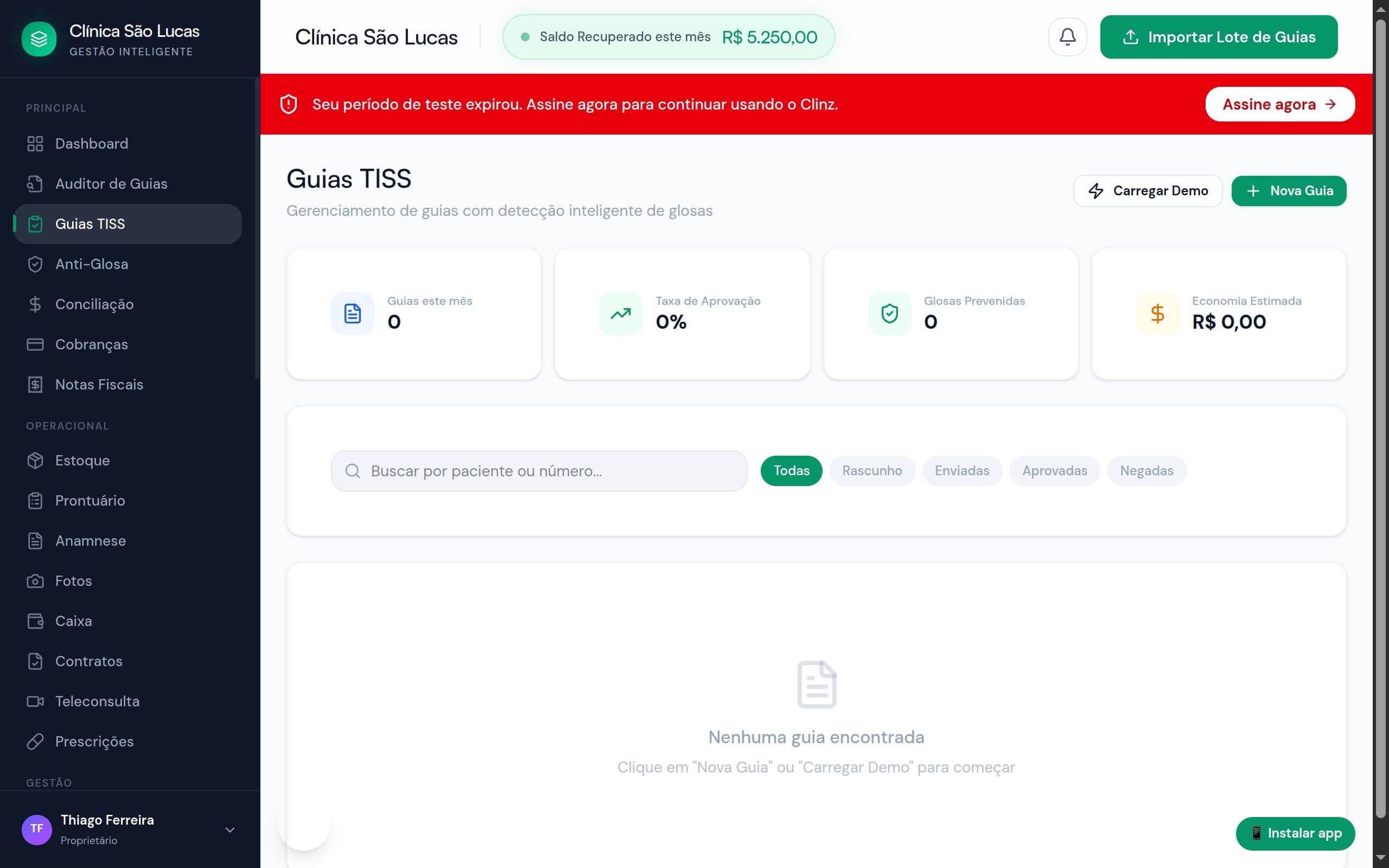 Auditor TISS com IA — Sem Glosa